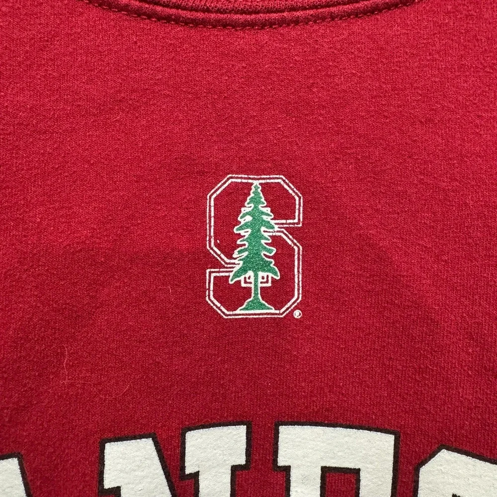 Vintage 90s Stanford University Mens‎ L Red Sweater Pullover Campus Colors Logo